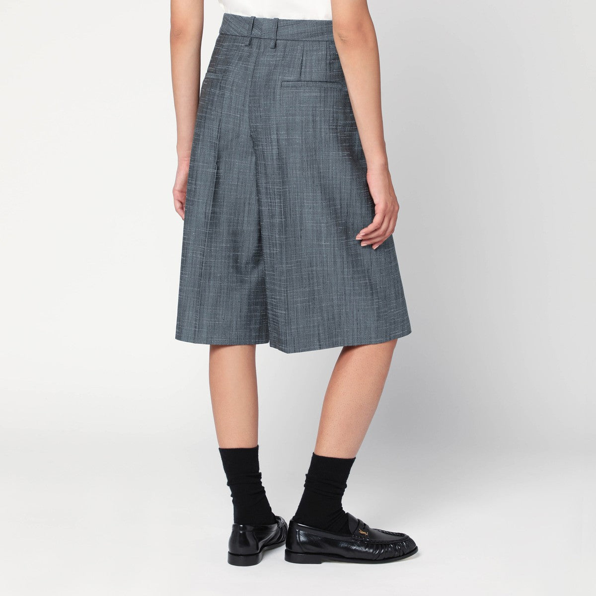 Jil Sander Wool-Blend Bermuda Shorts Dark Grey