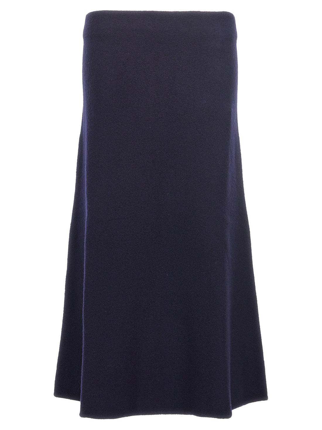 Jil Sander Long Wool Skirt Blue