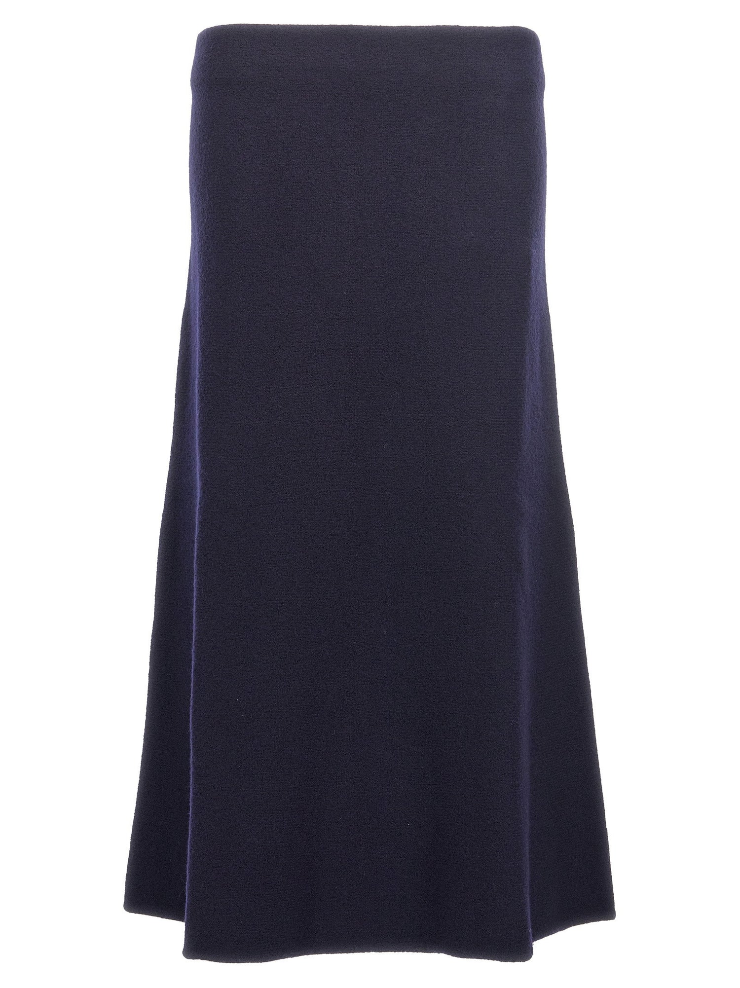 Jil Sander Long Wool Skirt Blue