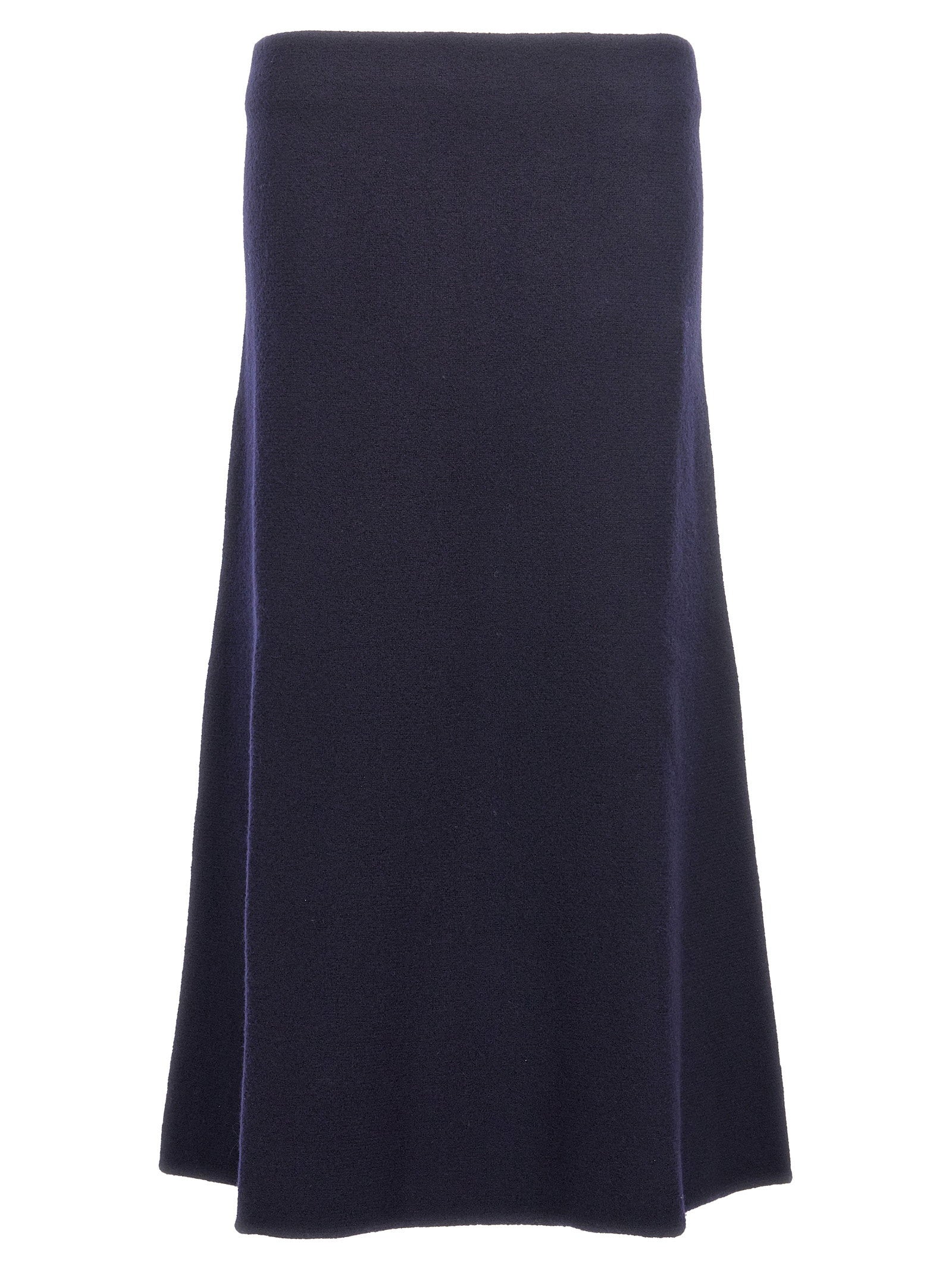 Jil Sander Long Wool Skirt Blue
