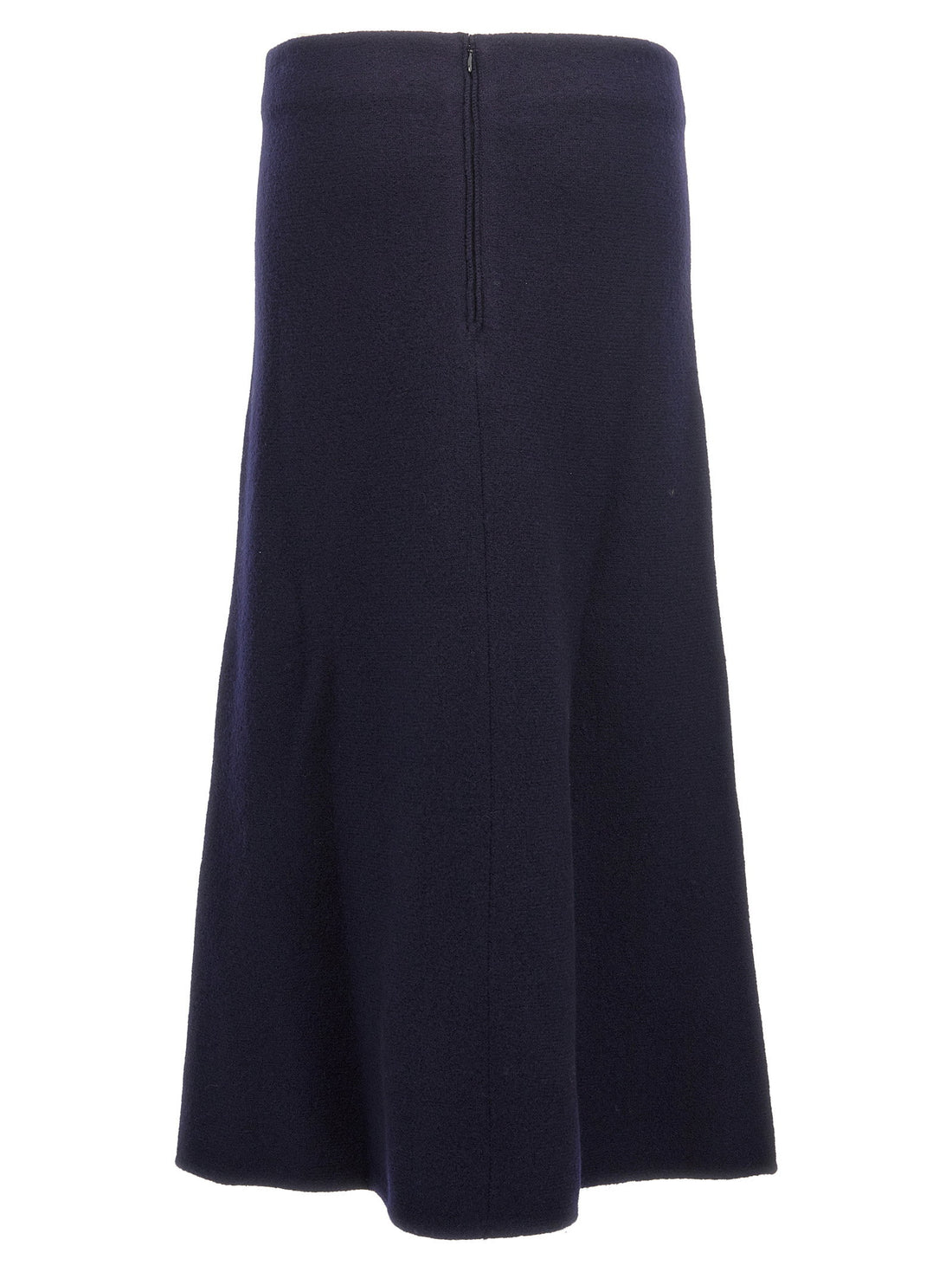 Jil Sander Long Wool Skirt Blue
