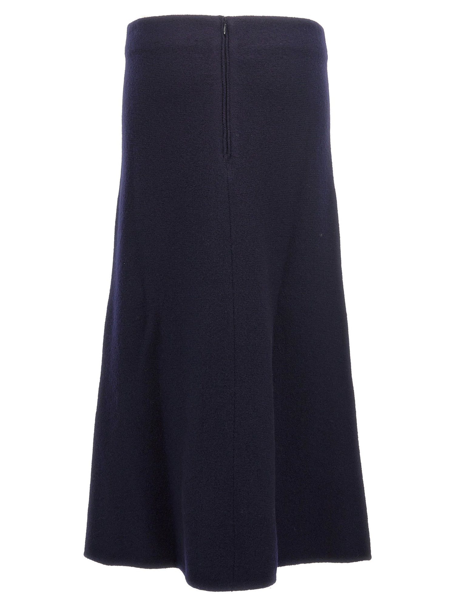 Jil Sander Long Wool Skirt Blue