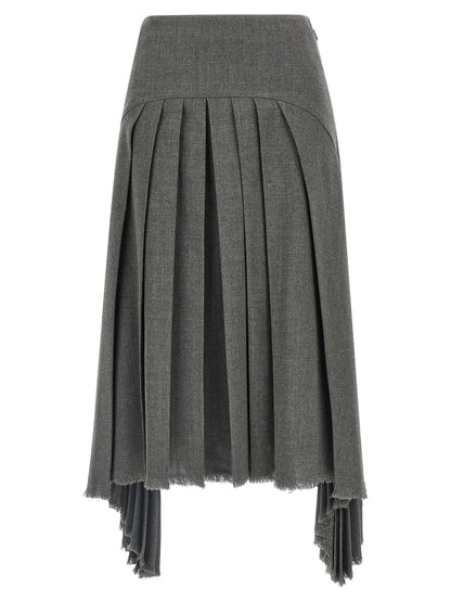Jil Sander Pleated Skirt Gray