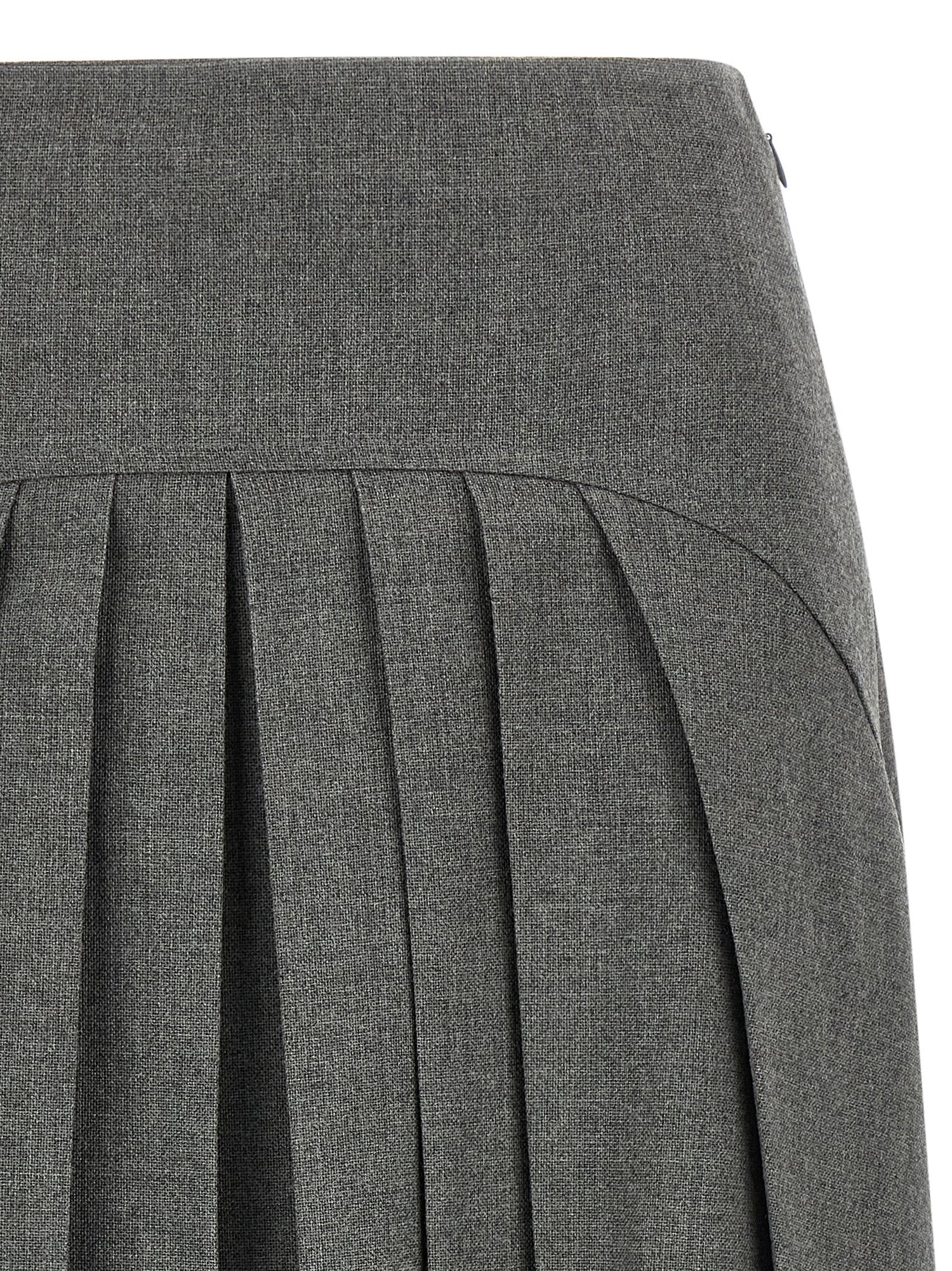 Jil Sander Pleated Skirt Gray