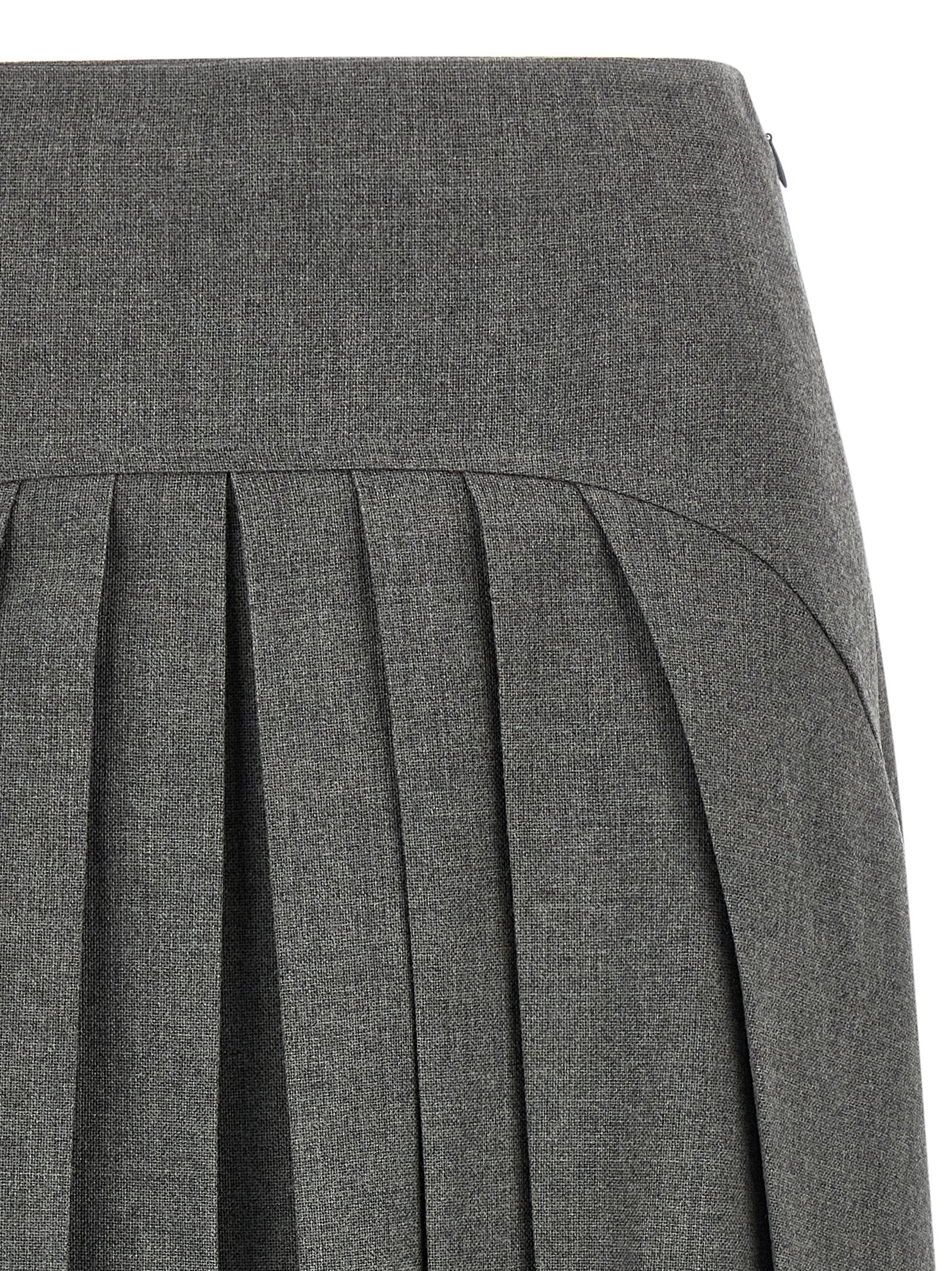 Jil Sander Pleated Skirt Gray
