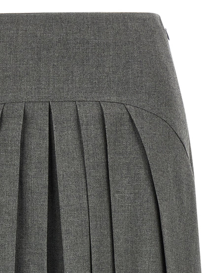 Jil Sander Pleated Skirt Gray