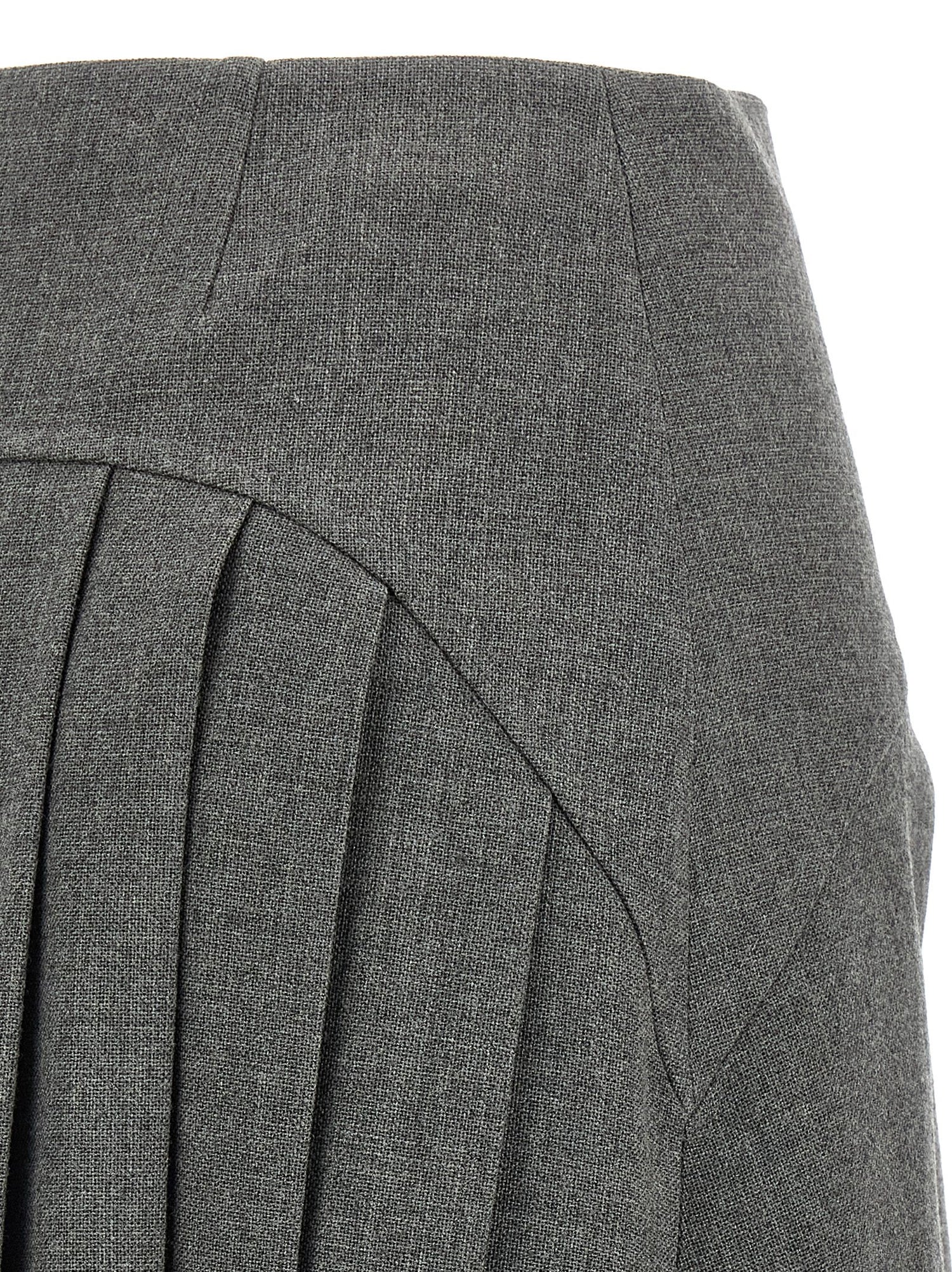 Jil Sander Pleated Skirt Gray