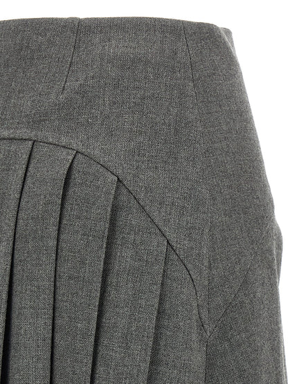 Jil Sander Pleated Skirt Gray