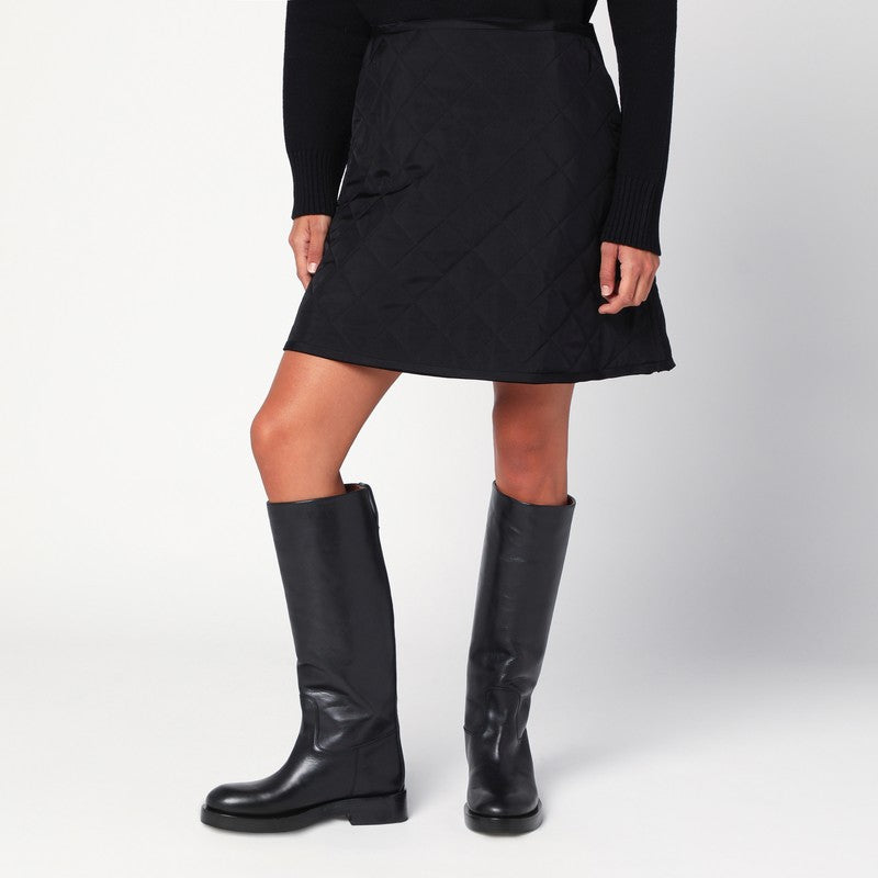 Jil Sander Quilted Viscose Midi Skirt Black black