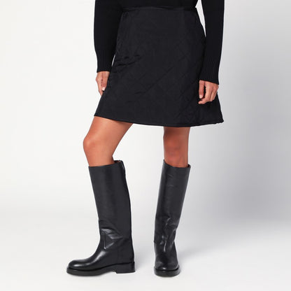 Jil Sander Quilted Viscose Midi Skirt Black black