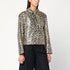 Jil Sander Leopard-Print Coated Linen Short Jacket Beige