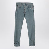 Moschino Light Blue High-Waisted Denim Jeans with Rivets light blue