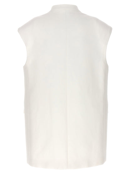 Jil Sander Oversize Tailored Vest White