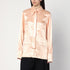 Jil Sander Shiny Viscose-Blend Shirt with Pink Tie Pink