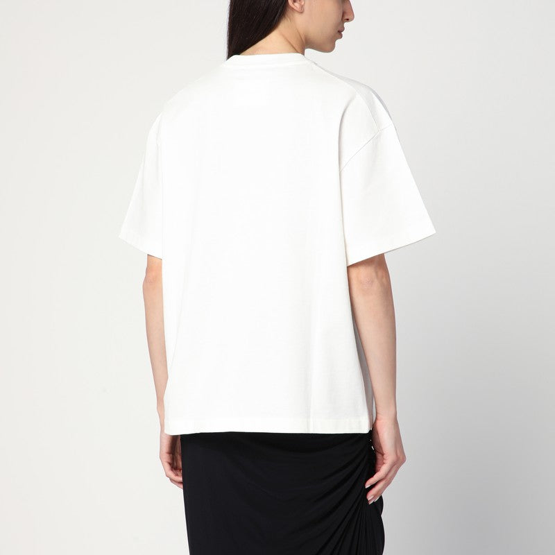 Jil Sander White Wide Cotton Logo T-Shirt White