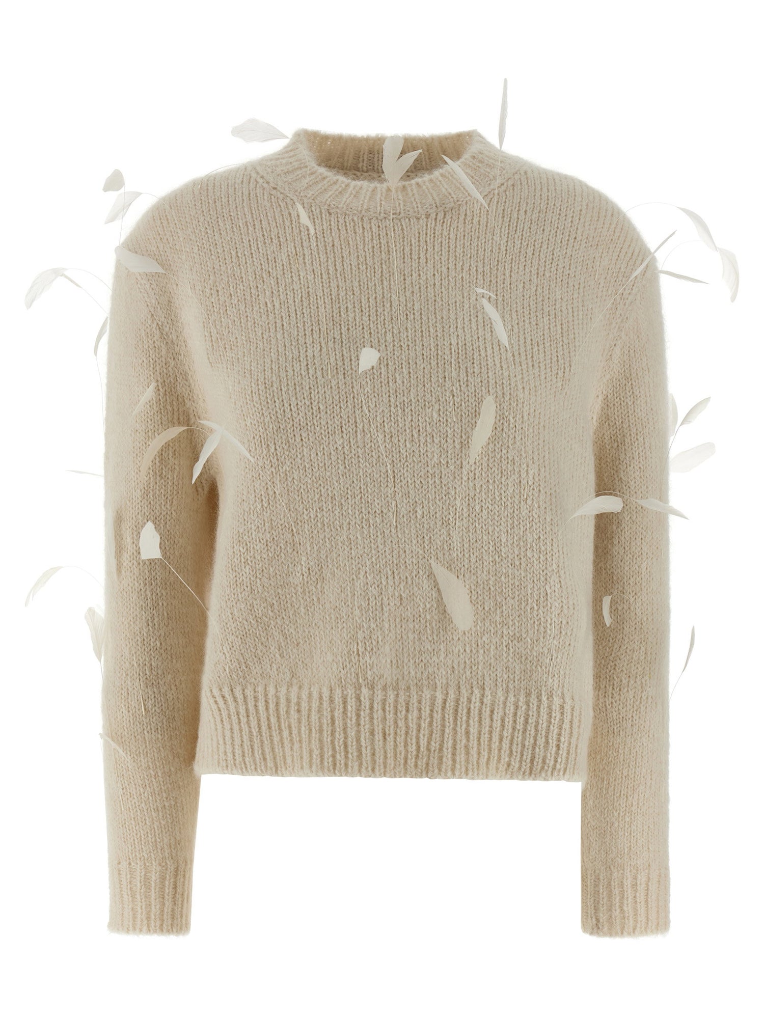 Jil Sander Feather Sweater White