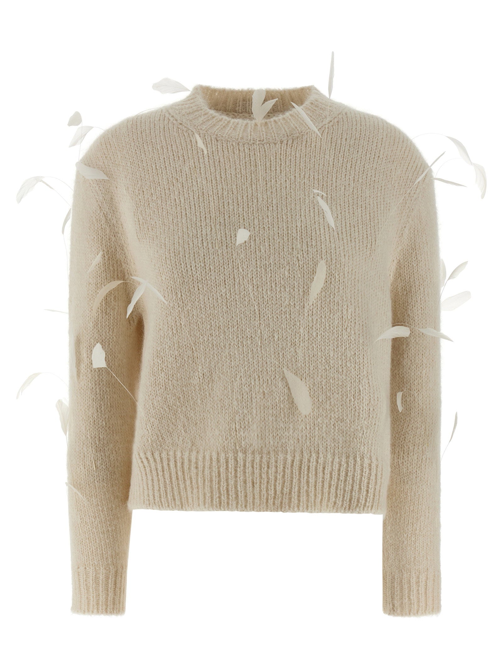 Jil Sander Feather Sweater White