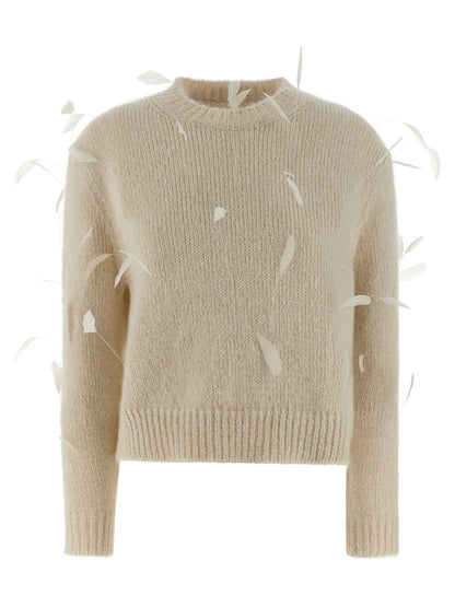 Jil Sander Feather Sweater White