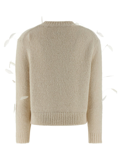 Jil Sander Feather Sweater White