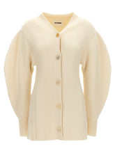 Jil Sander Ribbed Cardigan White