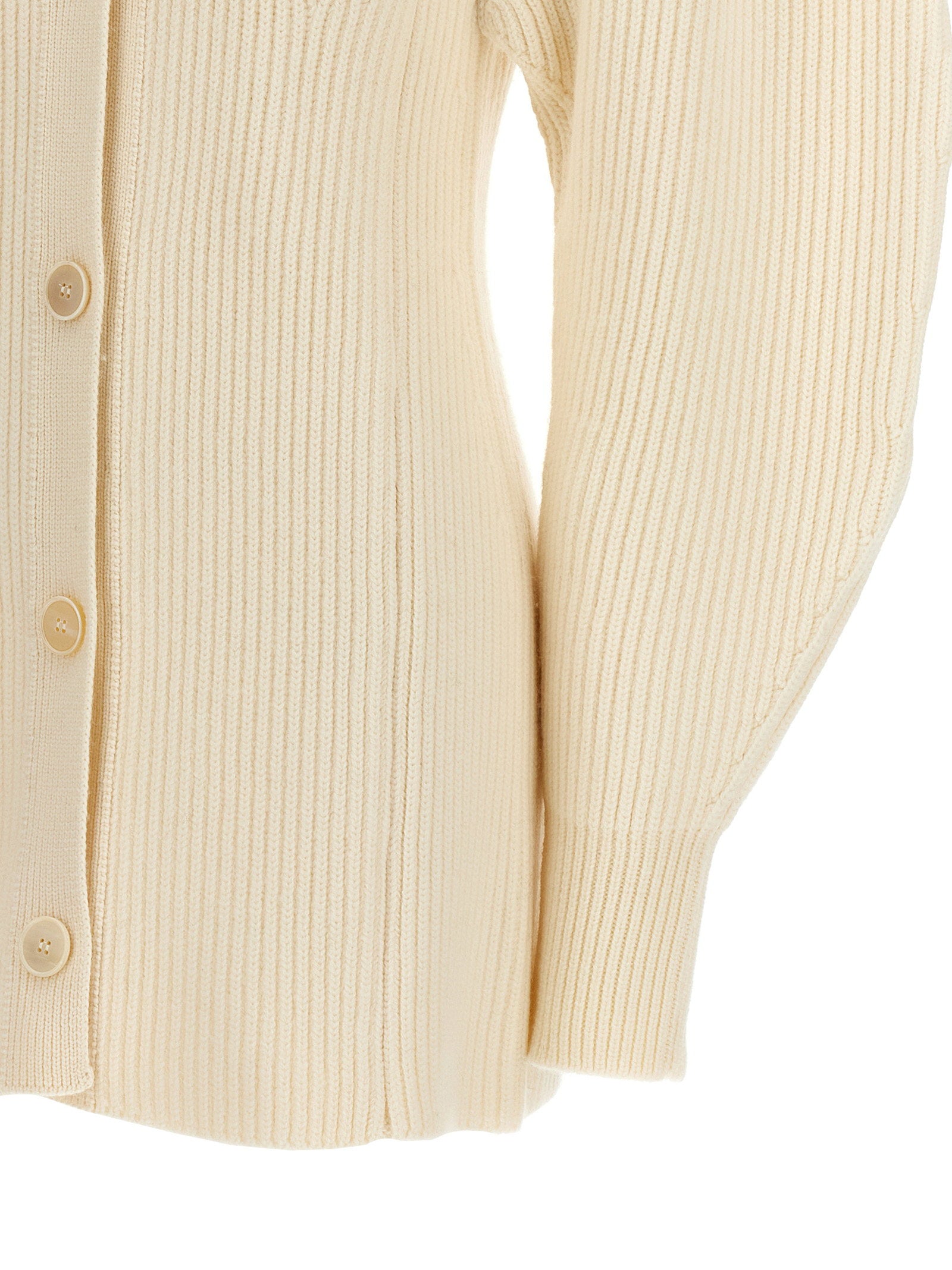 Jil Sander Ribbed Cardigan White