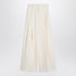 Jil Sander Wide-Leg High-Waist Silk Blend Trousers White