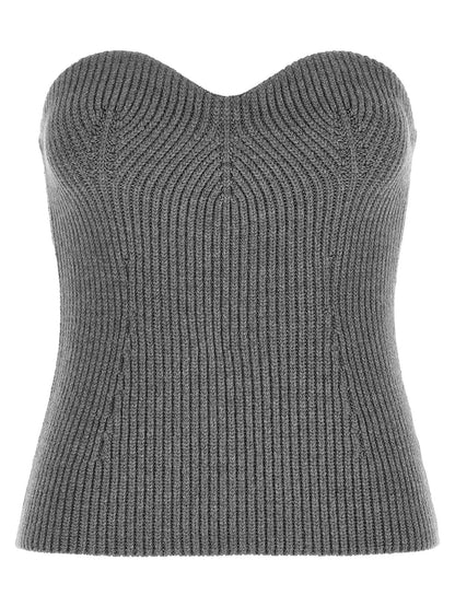 Jil Sander Off The Shoulder Top Gray