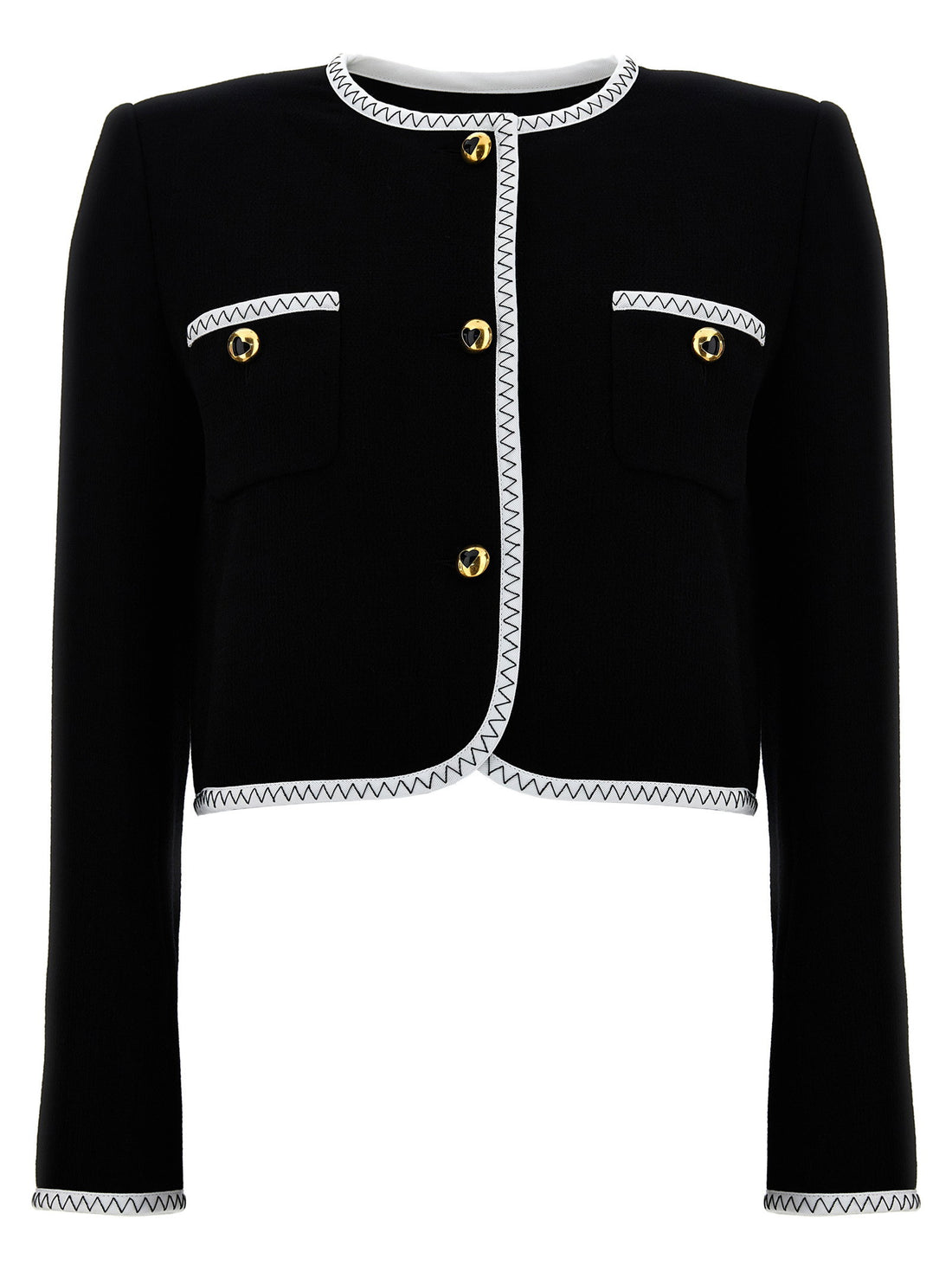 Moschino Crepe Short Jacket White/black