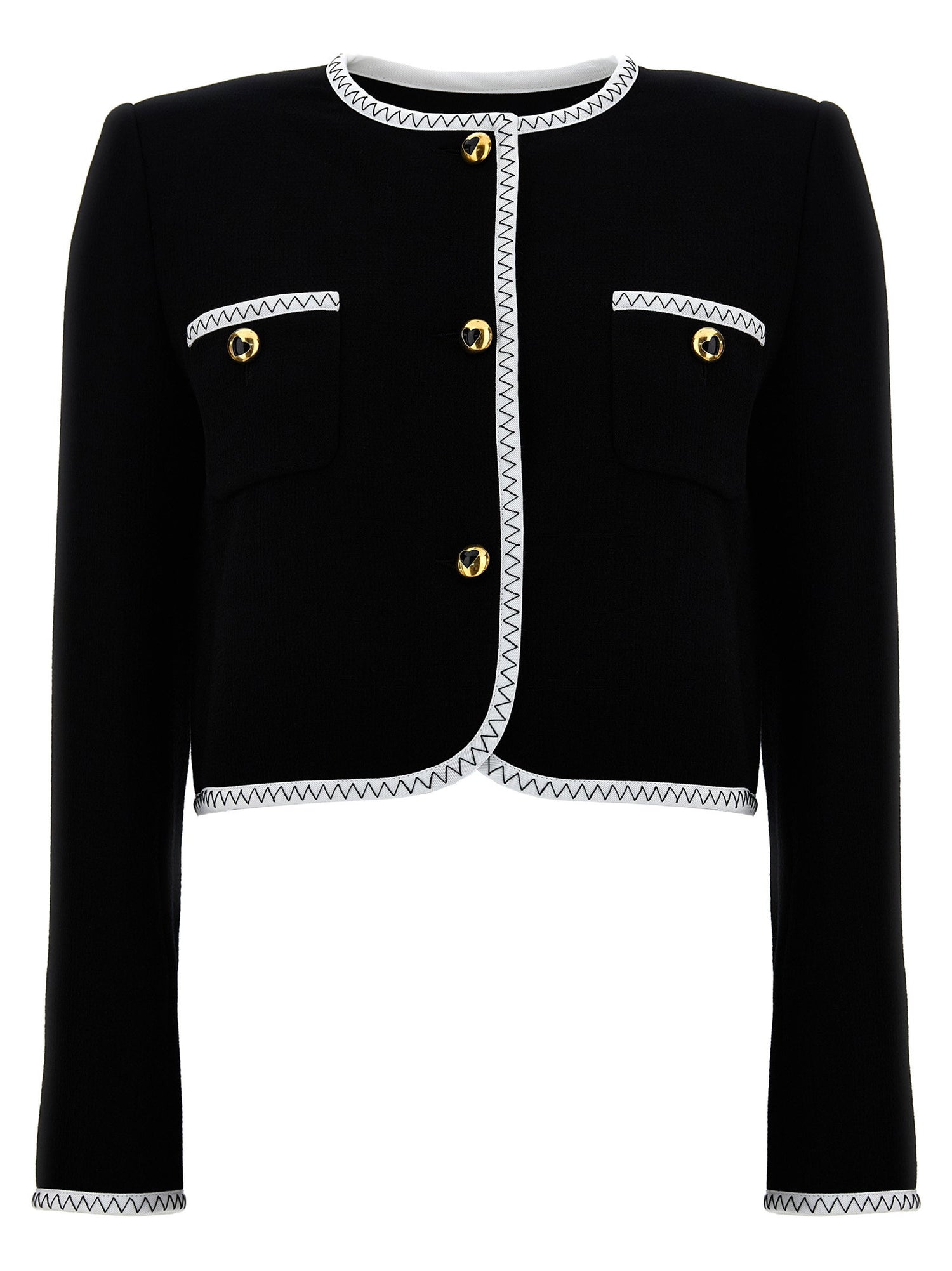 Moschino Crepe Short Jacket White/black