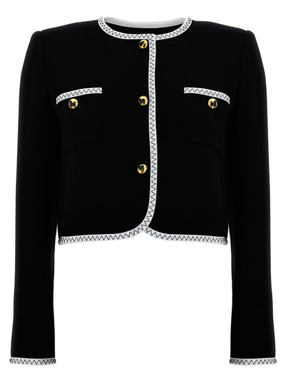 Moschino Crepe Short Jacket White/black