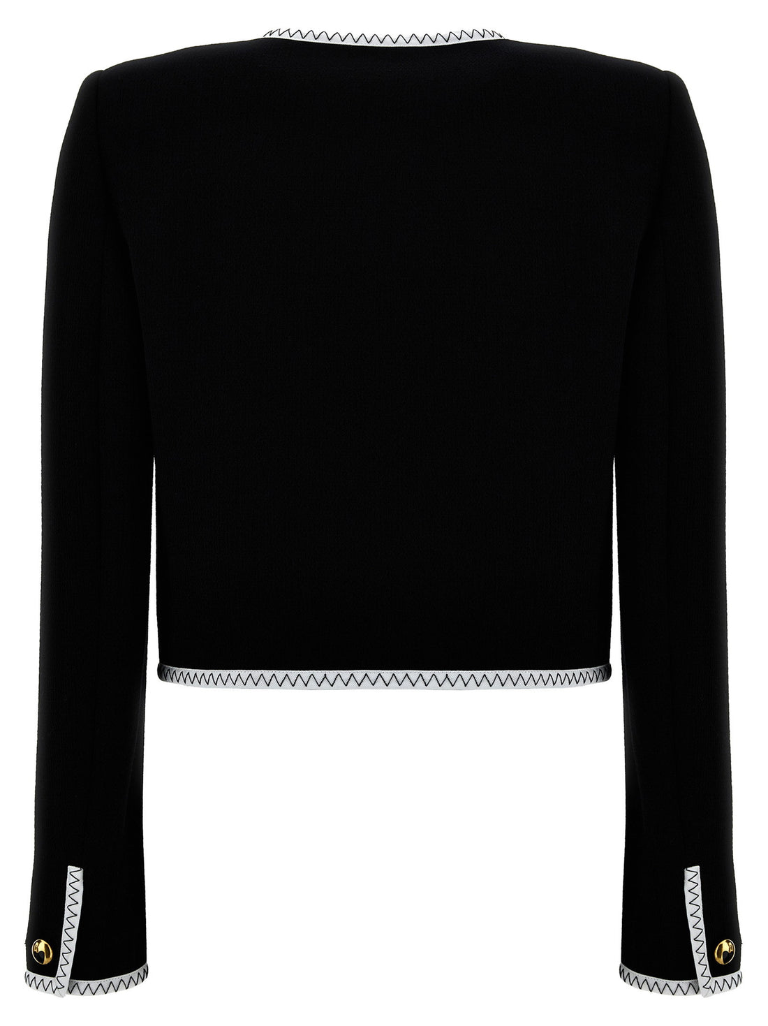 Moschino Crepe Short Jacket White/black