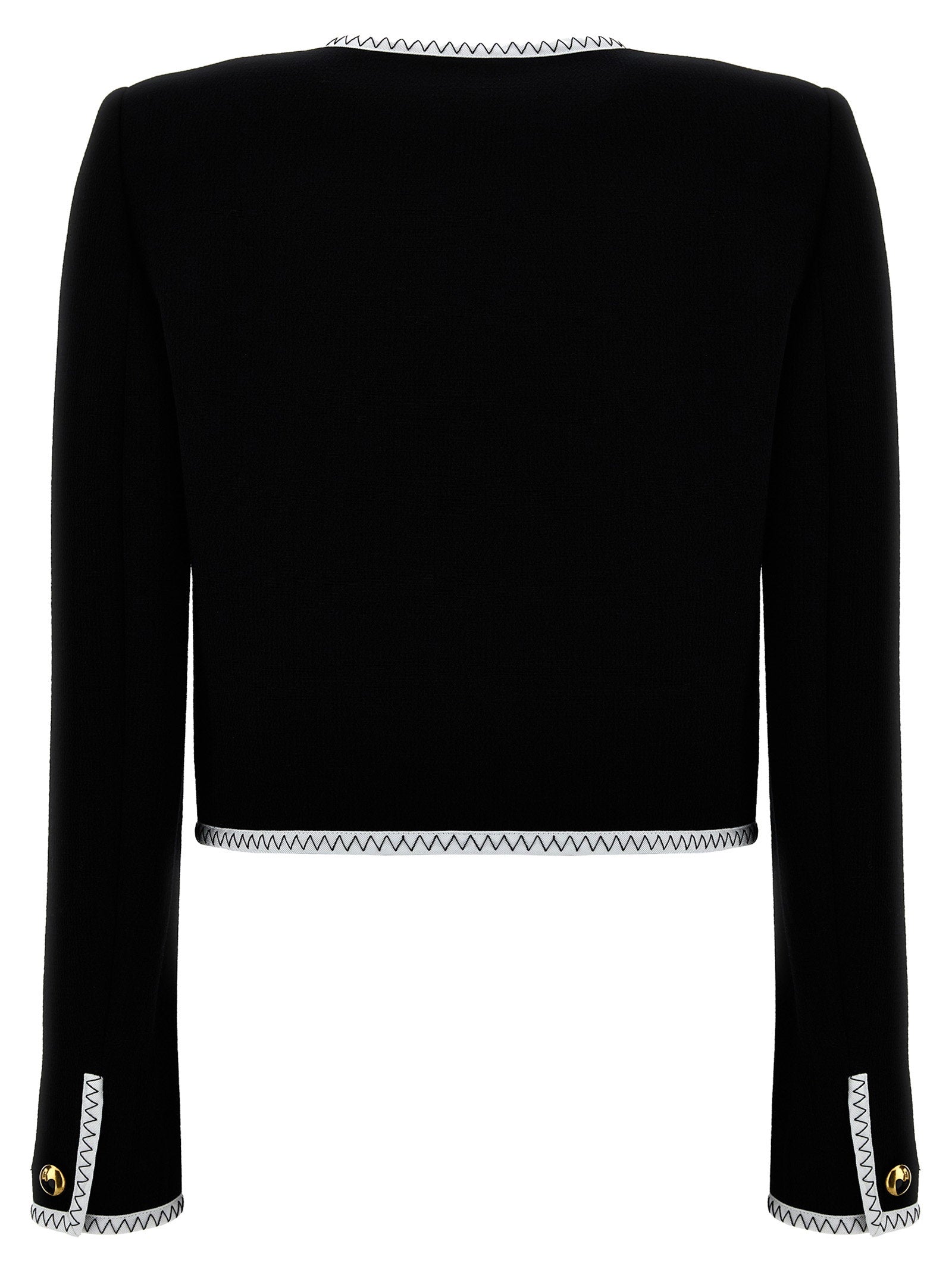 Moschino Crepe Short Jacket White/black
