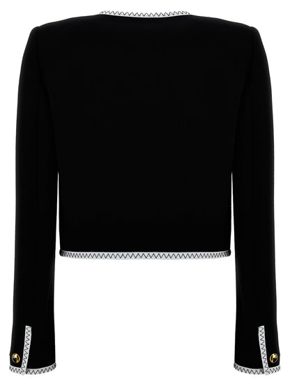 Moschino Crepe Short Jacket White/black