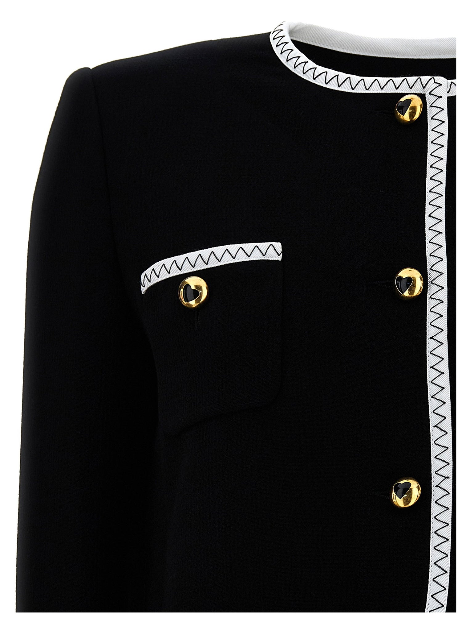 Moschino Crepe Short Jacket White/black