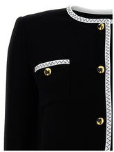 Moschino Crepe Short Jacket White/black