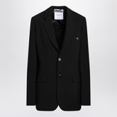 Moschino Single-Breasted Black Jacket with Classic Lapels Black