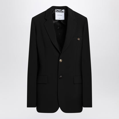 Moschino Single-Breasted Black Jacket with Classic Lapels Black