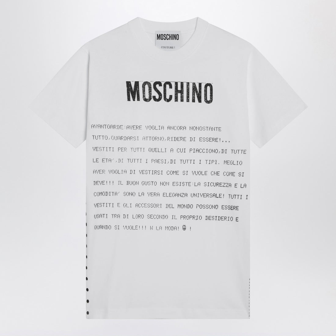 Moschino White Cotton Logo-Print T-Shirt White
