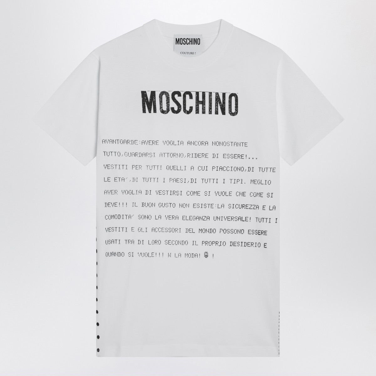 Moschino White Cotton Logo-Print T-Shirt White