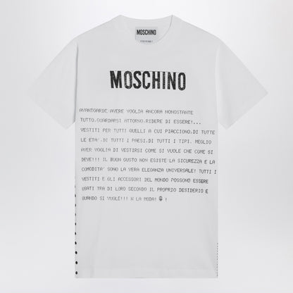 Moschino White Cotton Logo-Print T-Shirt White