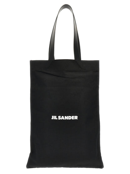 Jil Sander Flat Shopper Large Shopping Bag Black
