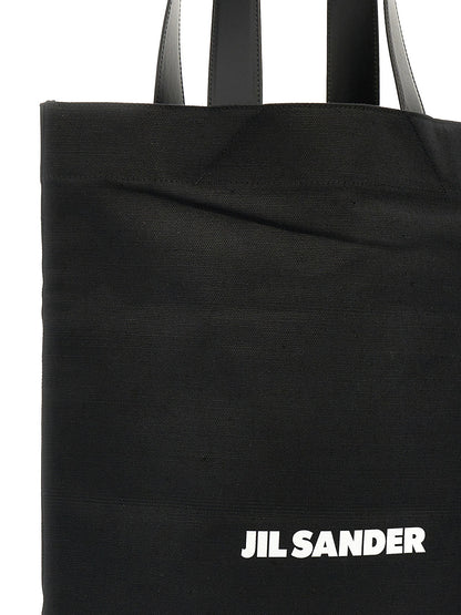 Jil Sander Flat Shopper Large Shopping Bag Black