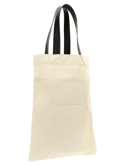 Jil Sander Flat Shopper Large Shopping Bag White/Black