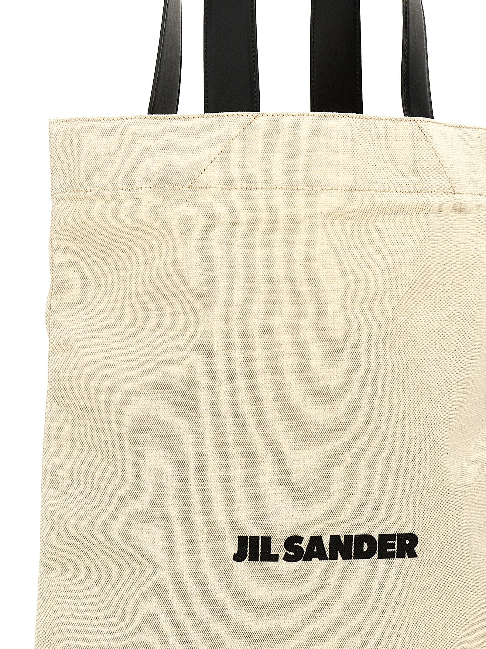 Jil Sander Flat Shopper Large Shopping Bag White/Black