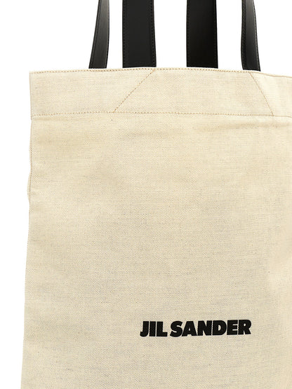 Jil Sander Flat Shopper Large Shopping Bag White/Black