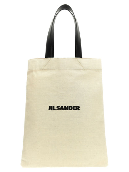 Jil Sander Flat Shopper Medium Shopping White/black