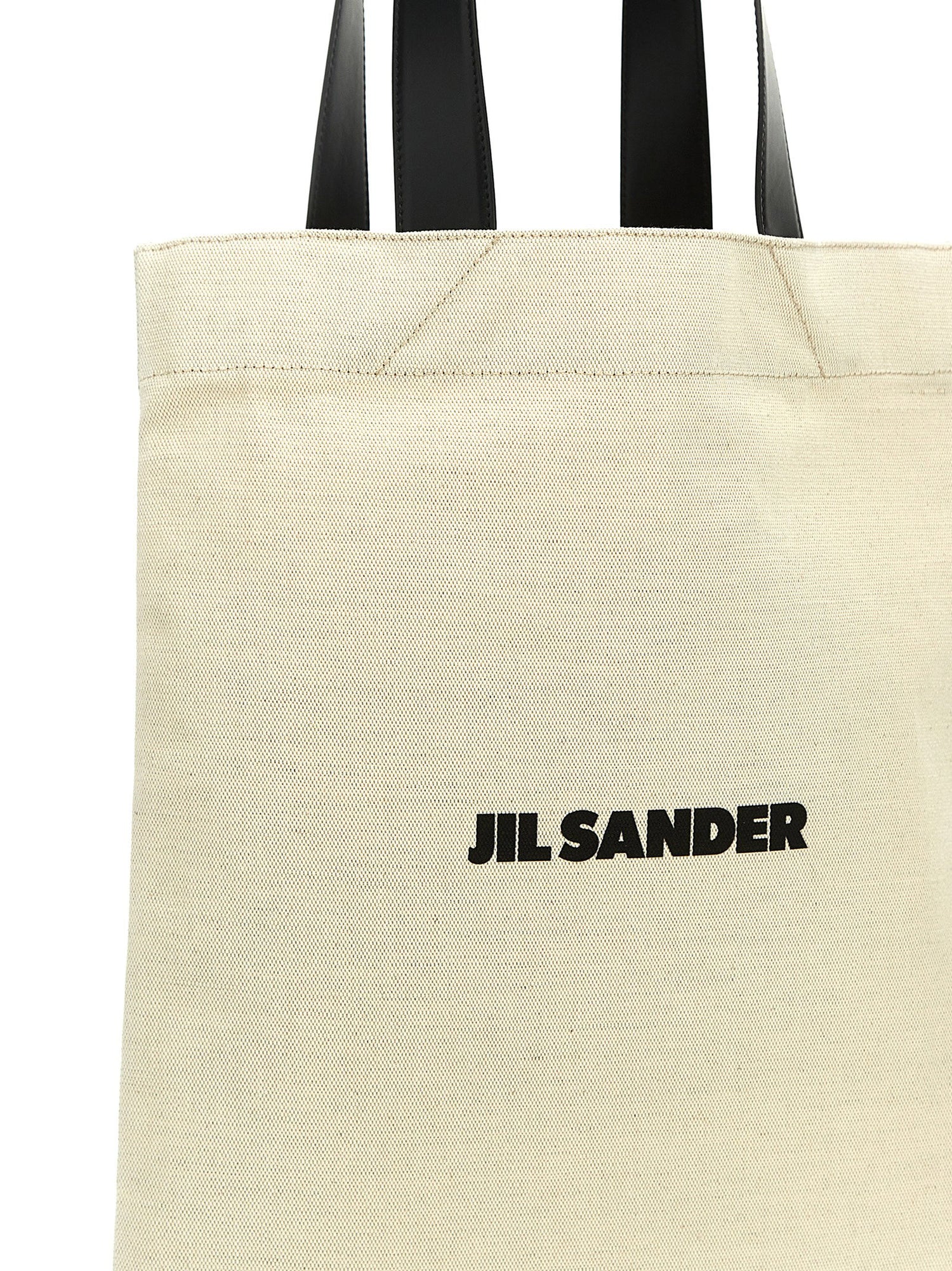 Jil Sander Flat Shopper Medium Shopping White/black