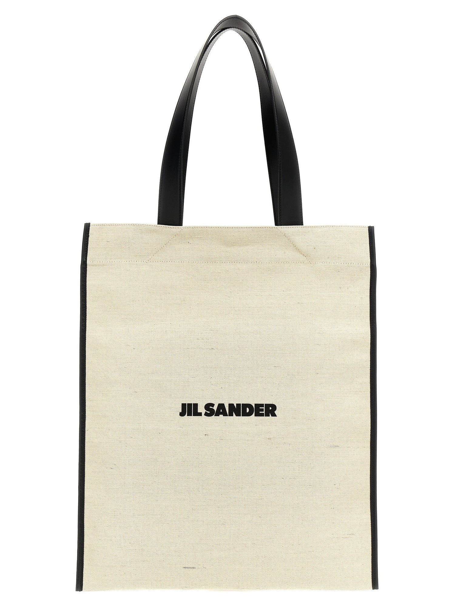 Jil Sander Medium Flat Shopping Bag White/black