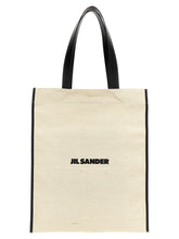 Jil Sander Medium Flat Shopping Bag White/black