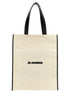 Jil Sander Medium Flat Shopping Bag White/black